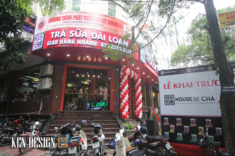 Thiết kế trà sữa house of cha 